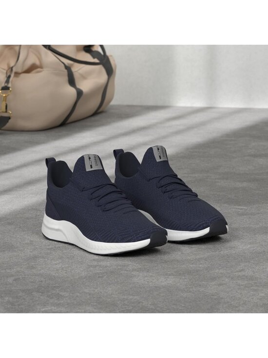 ?Men\'s Dark Blue Mesh Pull on Comfortable Lace Up Breathable Fashion Shoes main image 2
